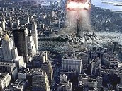 Poítaová simulace atomového hibu v centru Manhattanu.