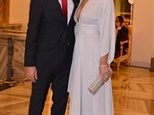 Obránce Filip Novák a jeho snoubenka Nikola, eská Miss Earth 2014.