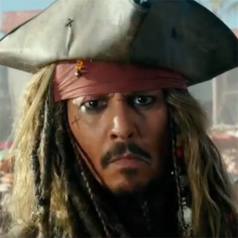 Johny Depp jako Jack Sparrow v nejnovjch Pirtech z Karibiku.