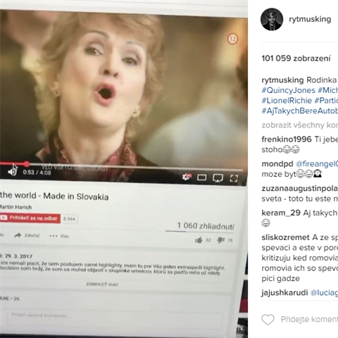 V pozad videa si mete na Instagramu poslechnout Rytmusv vsmch.