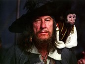 Geoffrey Rush coby kapitán Barbossa z Pirát z Karibiku.