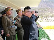 Kim ong-un pozoruje dní pod sebou.