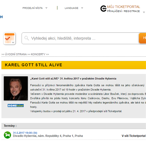 Karel Gott vyprodal koncert bhem 90 minut!