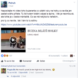 Odporné video na své zdi sdílel i známý youtuber Pstruh.