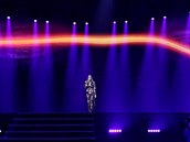Snímek ze zkouky vystoupení Martiny Bárta na Eurovizi 2017.