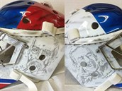 Tak takovouhle helmou se pyní hokejový branká Pavel Francouz.