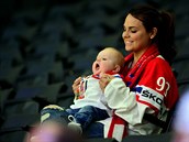 Hokejový dres s eskými národními barvami ml dokonce i Vorákv syn.
