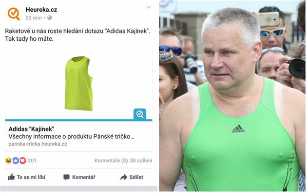 Tílko Jiřího Kajínka je hitem internetu.