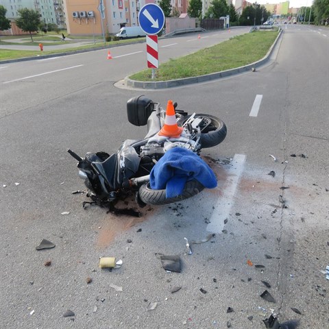 Vn dopravn nehoda se stala v ulici Milady Horkov v eskch Budjovicch.