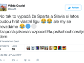 Tweet libereckého kapitána Vladimíra Coufala je vypovídající.