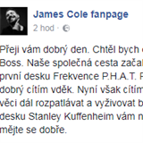 James Cole oznmil odchod ze spolku v pondl kolem poledne.