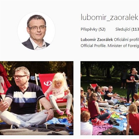 Ministr zahrani Lubomr Zaorlek je Instagramov amatr.