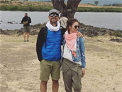 Veronika a její manel Biser na dovolené v Tanzanii.