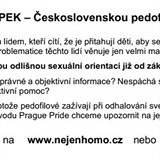 Jeden z letáčků, kterou komunita pedofilů distribuovala během pochodu Prague...