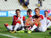 Slavia je po výsledku na Kypru rozlad�ná, jak je vid�t z výrazu hrá��.