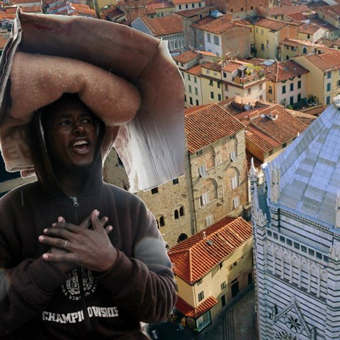 Italsk msto Pistoia v Tosknsku je zaplaveno africkmi migranty.