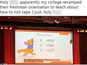 Prezentace mla studentm poradit, jak se vyhnout sexuálnímu haraení.