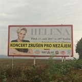 Na billboardech ohledně koncertu Heleny Vondráčkové visí chybná informace.
