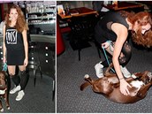 Denisa Nesvailová se svým psem estmírem.