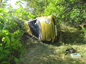 �idi�ka jela po D46 v levém pruhu a p�i za�azování do pravého neodhadla...