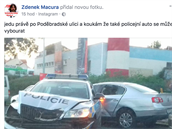 Zdenk Macura se fotografií kuriózní nehody pochlubil na Facebooku.
