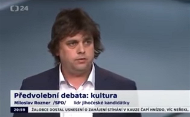 Lídr jihočeské kandidátky SPD Miloslav Rozner se  - mírně řečeno - znemožnil.