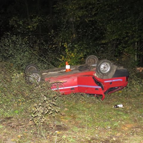 Mladistv idi dostal smyk a auto skonilo na stee.