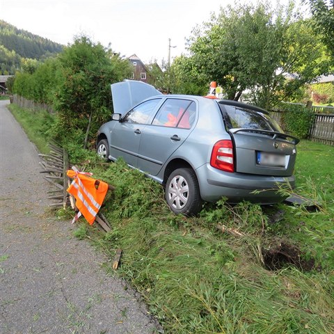 Jednaosmdes�tilet� �idi�ka jela od �umperka a podle policist� v d�sledku nevolnosti ztratila kontrolu nad ��zen�m.