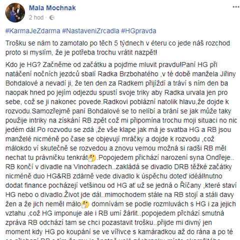 Ondej Koptk zveejuje detaily z minulosti Hany Gregorov a Radka...