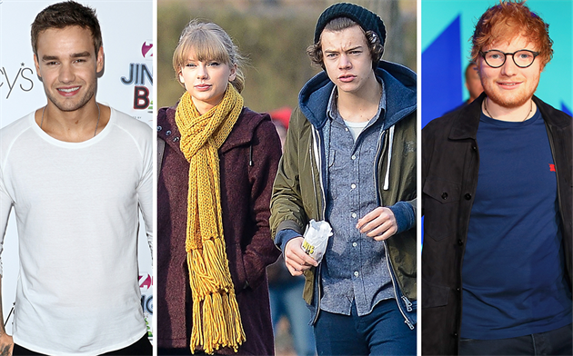 Liam Payne, Taylor Swift, Harry Styles a Ed Sheeran,