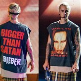 Justin Bieber si nechal navrhnout triko s podobiznou Marilyna Mansona.