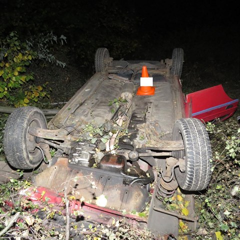 Mladistv idi dostal smyk a auto skonilo na stee.