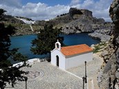 Malebná kláterní kaple svatého Pavla na ostrov Rhodos.