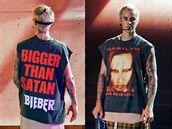 Justin Bieber si nechal navrhnout triko s podobiznou Marilyna Mansona.