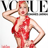 Jedna z nejslavnjch oblek Vogue, kde je nah Lady Gaga pokryt masem.