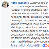 Hana Reinders promluvila nejen o neve, ale tak o zlatokopkch.