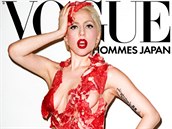 Jedna z nejslavnjích obálek Vogue, kde je nahá Lady Gaga pokrytá masem.