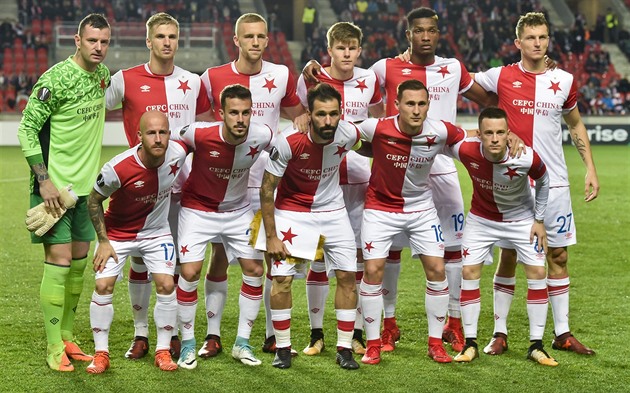 Tým Slavie, který se v Evropské lize postavil silnému Villarrealu.