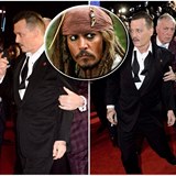Johnny Depp se před premiérou asi pěkně posilnil.