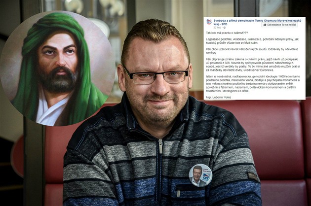 Lubomír Volný oznail proroka Mohameda za mrinu a pedofila.