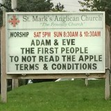 Adam a Eva jsou prvn lid, kte neetli veobecn obchodn podmnky pro Apple.