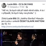 Sebere Jaroslav Těšínský nyní Lucii Bílé absolutního a dvacátého Slavíka? Pokud...
