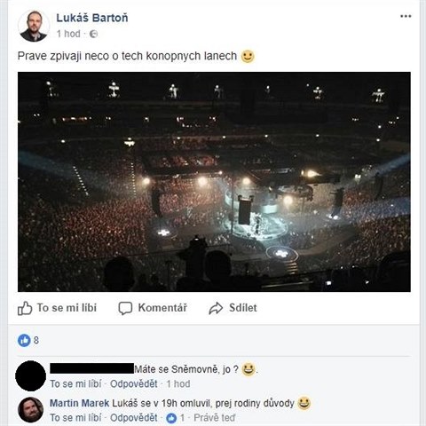 Luk Barto se omluvil ze snmovny, pak el na koncert.