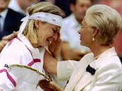 Jana Novotná se rozbreela na Wimbledonu.