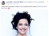 Také Lucie Bílá má irokou podporu na sociální síti.