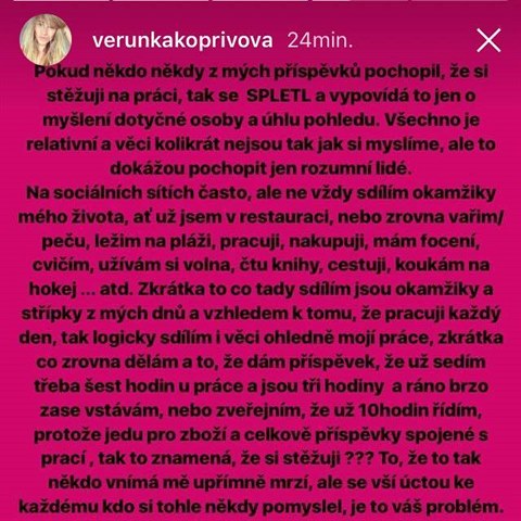 st statusu Veroniky Kopivov.
