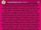 ást statusu Veroniky Kopivové.