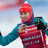 Gabriela Koukalová při nedávném tréninku v Östersundu.