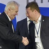 Tomio Okamura s prezidentem Milošem Zemanem.