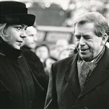 Dagmar Veškrnová a Vaclav Havel v roce 1989.